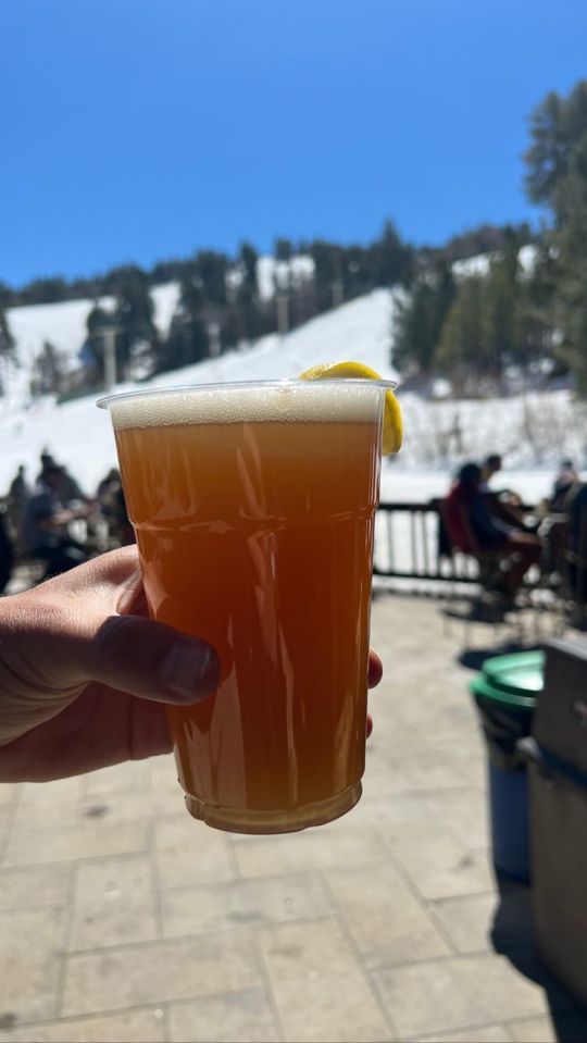 He enjoyed a crisp pint with a view