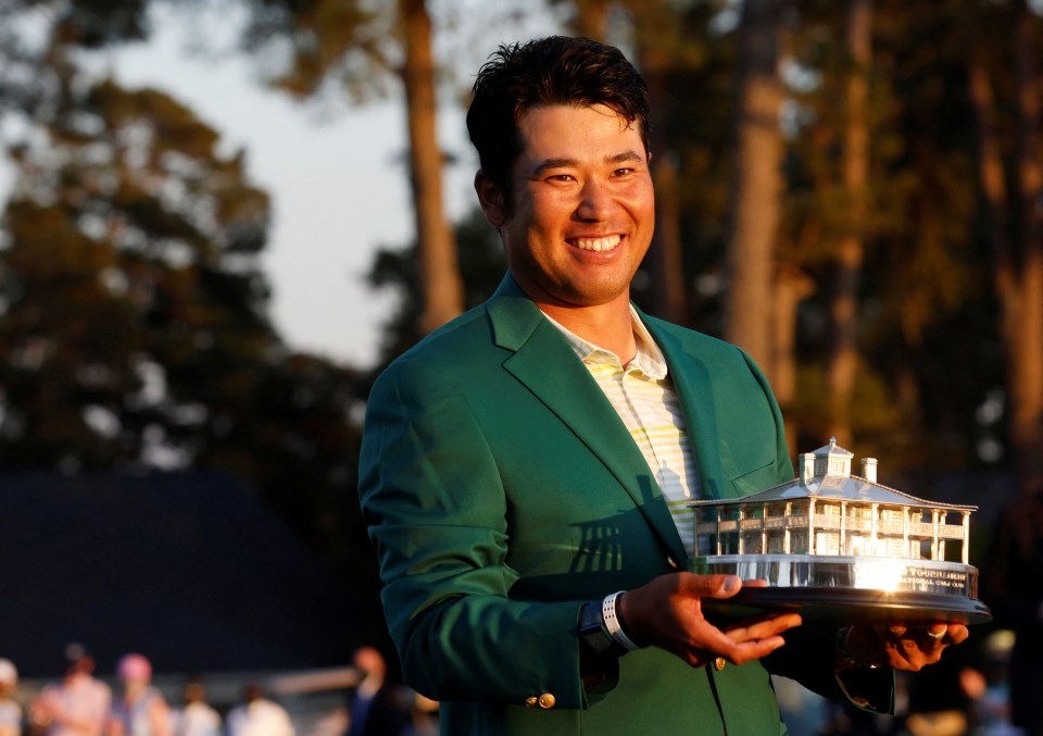 Hideki Matsuyama celebrated winning the Masters last year at Augusta