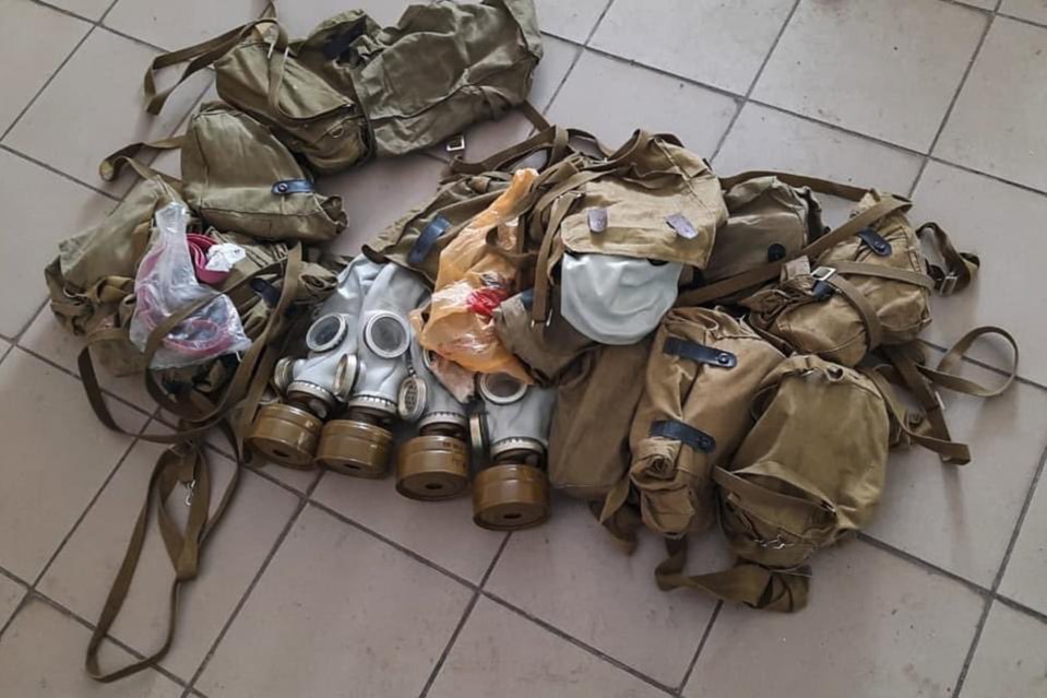 Gas masks seized from Russian troops amid fears of a chemical or biological attack