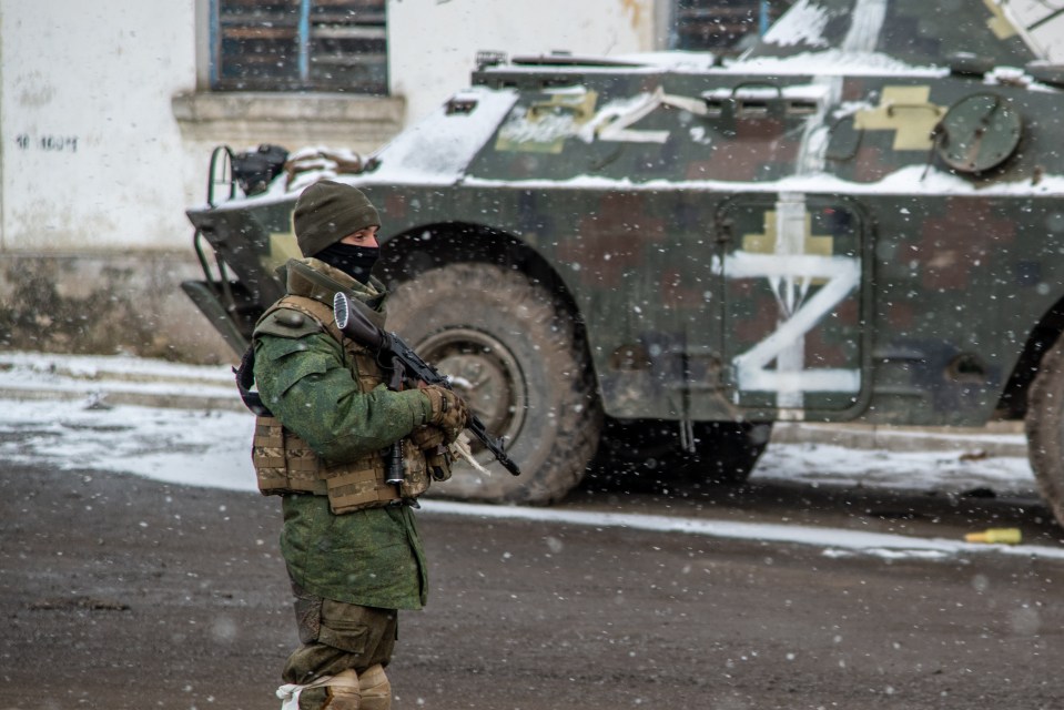 A Russian tank marked with a 'Z'