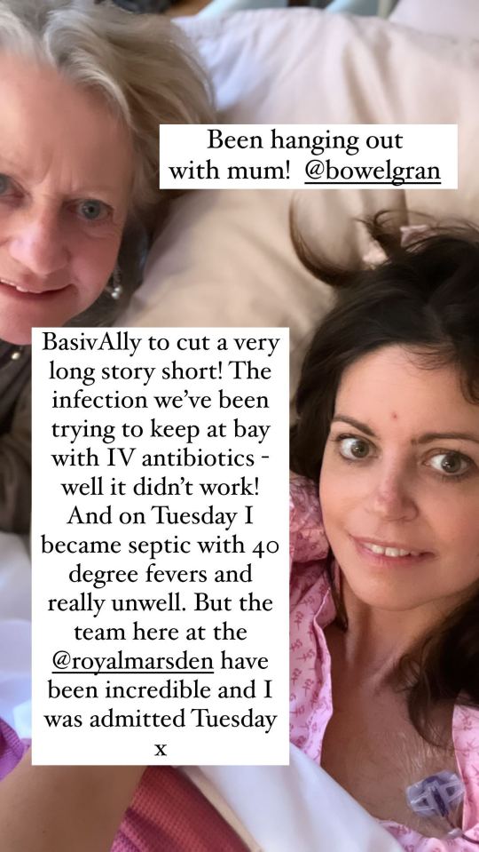 Her adoring mum Heather was at her bedside as she battles sepsis