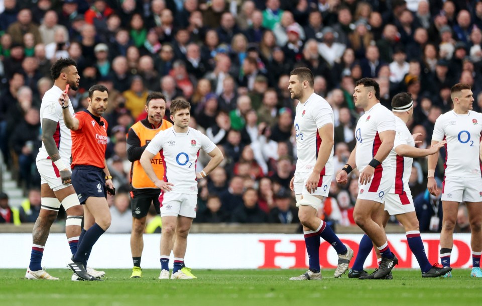 England star Charlie Ewels was sent off just 82 seconds into the clash at Twickenham