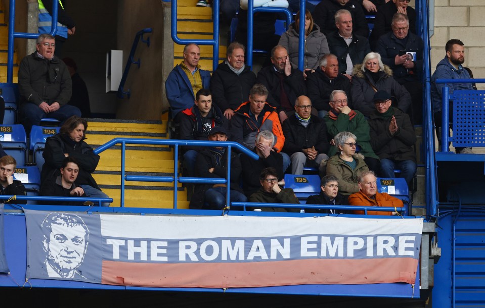 Chelsea fans displayed a banner in support of Roman Abramovich for the game at home to Newcastle after the Russian club owner was sanctioned