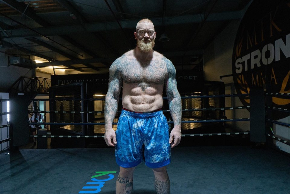 Hafthor Bjornsson has lost nine stone in preparation for his fight against Eddie Hall