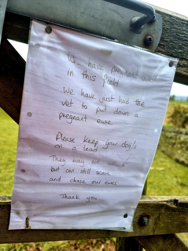 A farmer's heartfelt note pinned to a gate