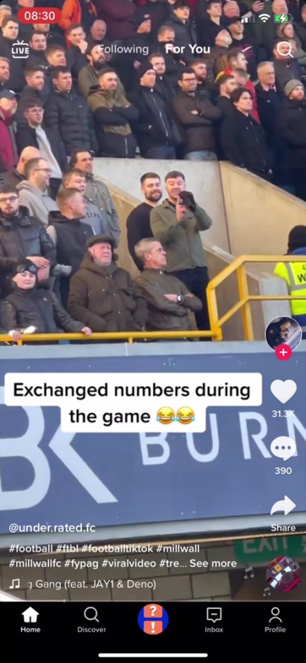 Two rival Middlesbrough and Milwall fans swapped numbers as their teams battled it out on the pitch