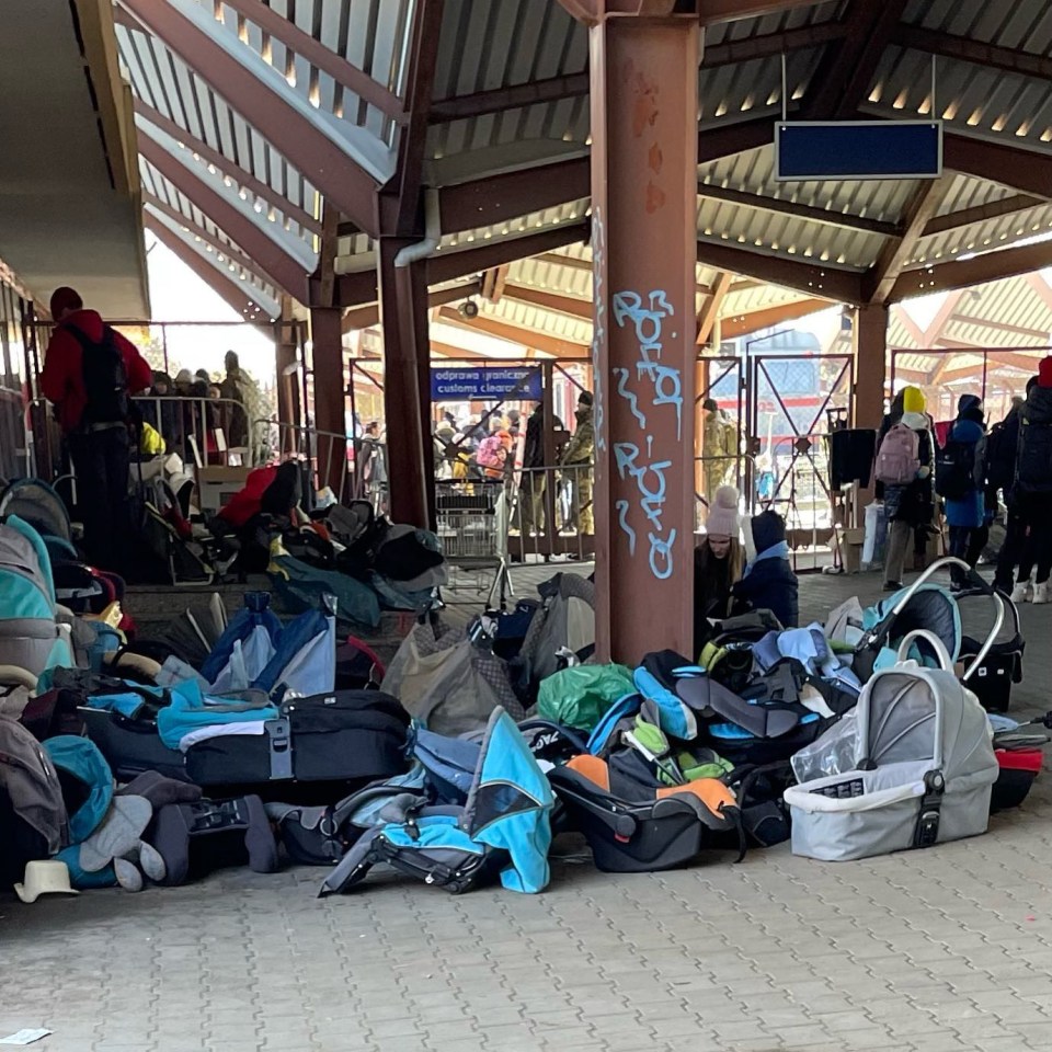 Prams, carrying baskets and clothes were generously donated by the Polish public for those fleeing Ukraine