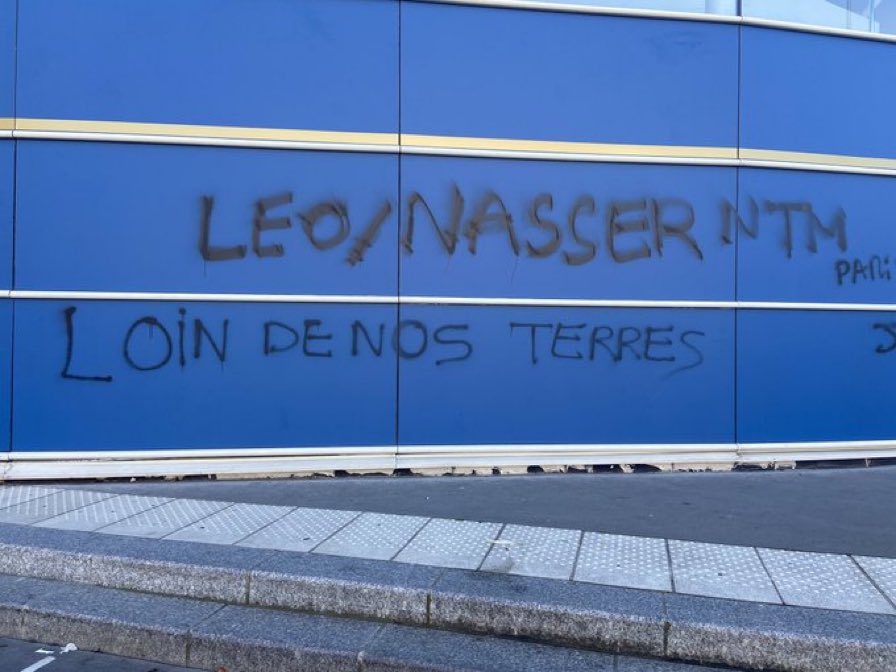 Lionel Messi was targeted in angry graffiti by PSG fans at the club's training ground