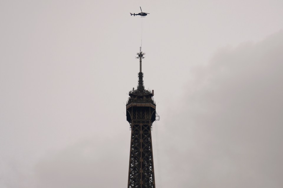 The landmark became six metres taller after the antenna was installed on Tuesday