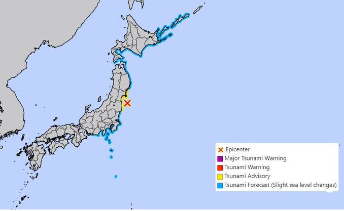 A tsunami warning was issued after the earthquake