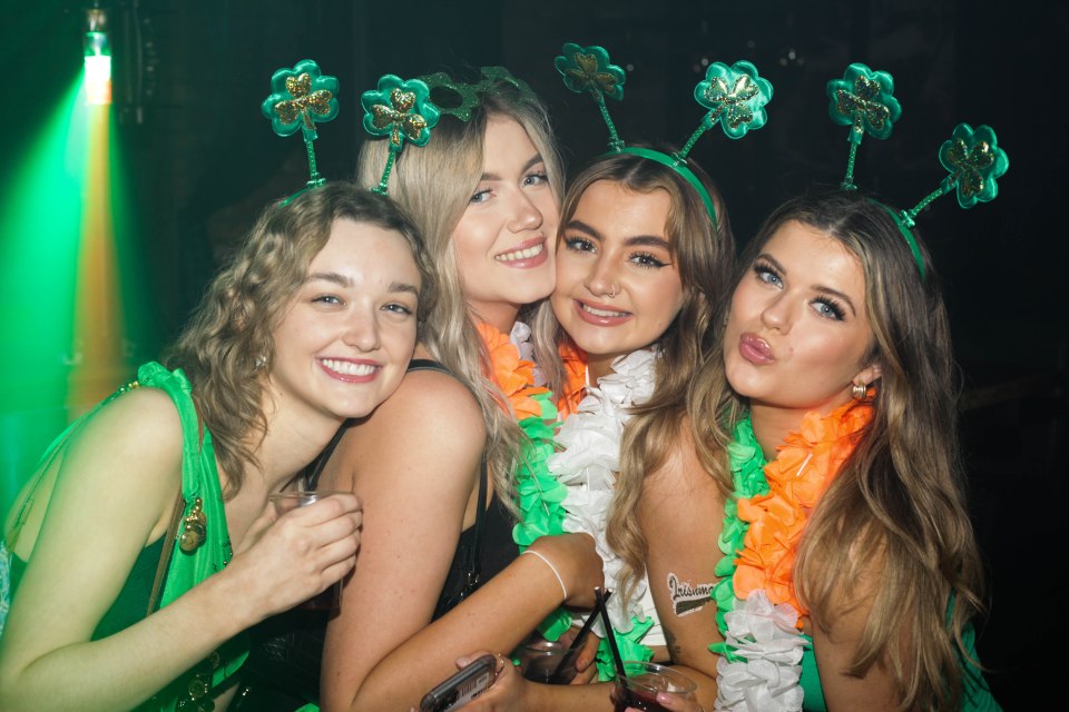 A group of young women appeared to be having a great night celebrating