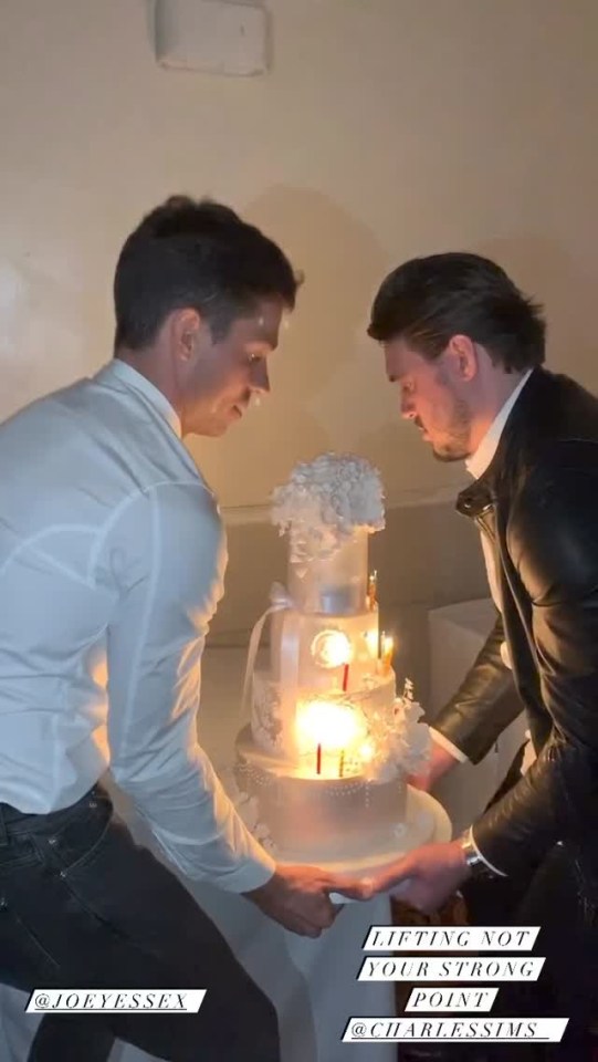 Joey Essex was also on hand to help carry Charlie's huge cake