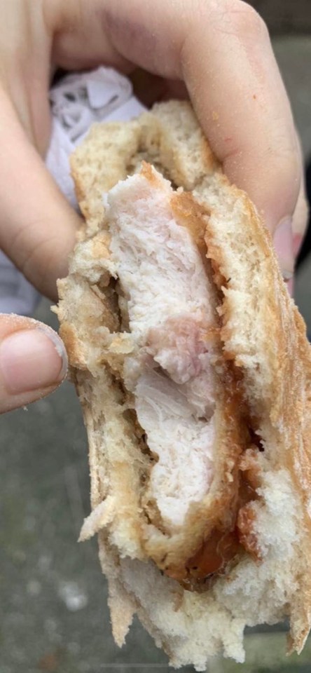 Another image claims to show an unappetising chicken burger