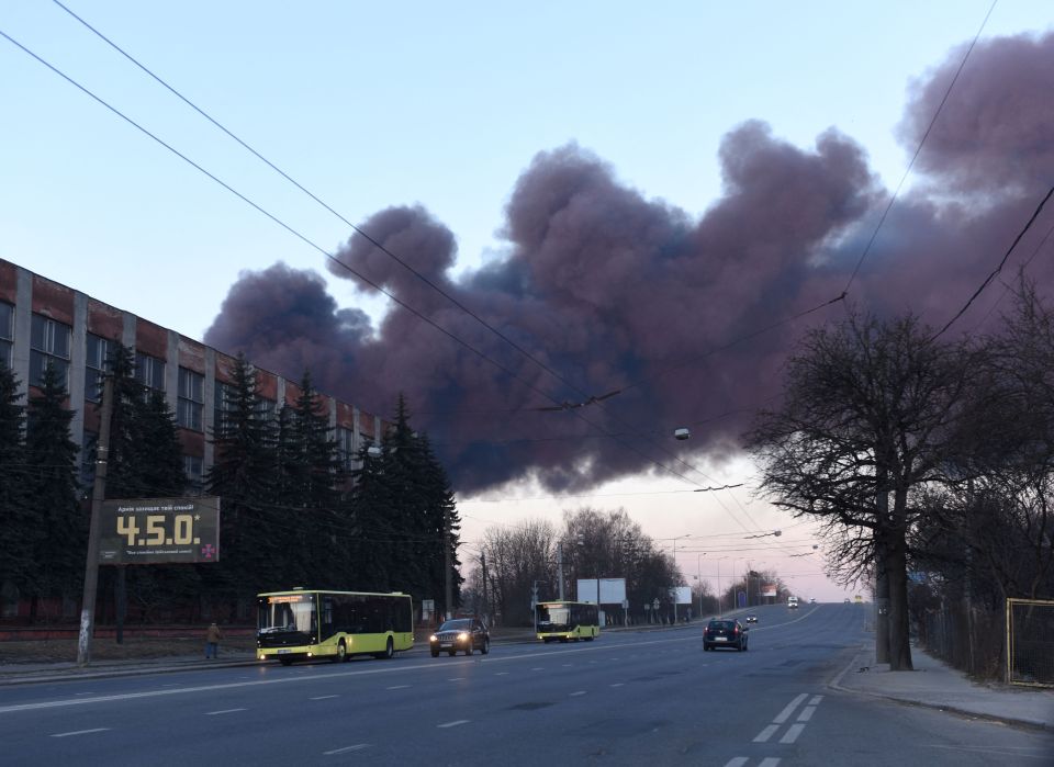 Russian forces targeted an aircraft repair plant in the western Ukrainian city