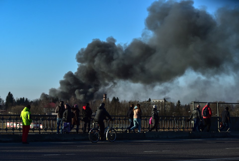 Two missiles were shot down by air defence systems but four smashed into two repair plants for aircraft and buses, less than four miles from the city centre