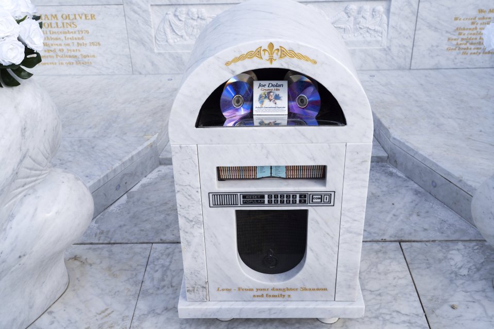 It features a solar-powered jukebox, also made of marble