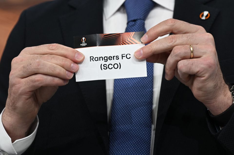 Rangers are drawn against Sporting Braga in the Europa League Quarter-Final.