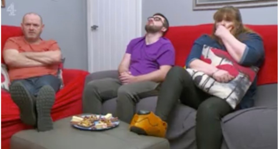 The Channel 4 show stars covered their faces in anguish as they watched the medical drama