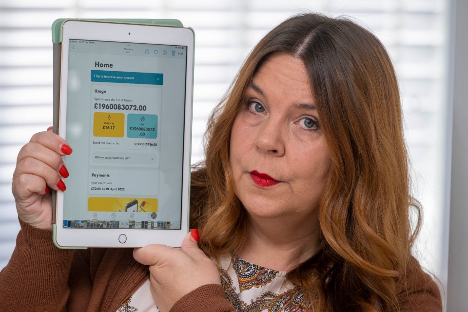 Brenda McCossick was left with the shock of her life after her latest energy bill said she owed £1,960,083,072