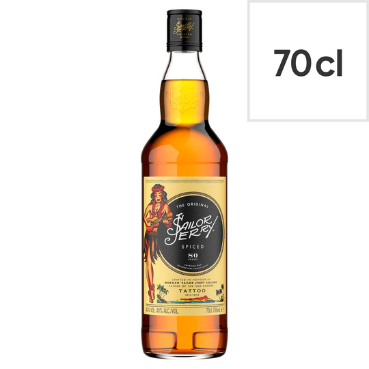 Sailor Jerry Spiced Rum is £20 from Tesco