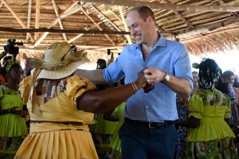 Wills had a whale of a time dancing with local organiser Laura Cacho, 57