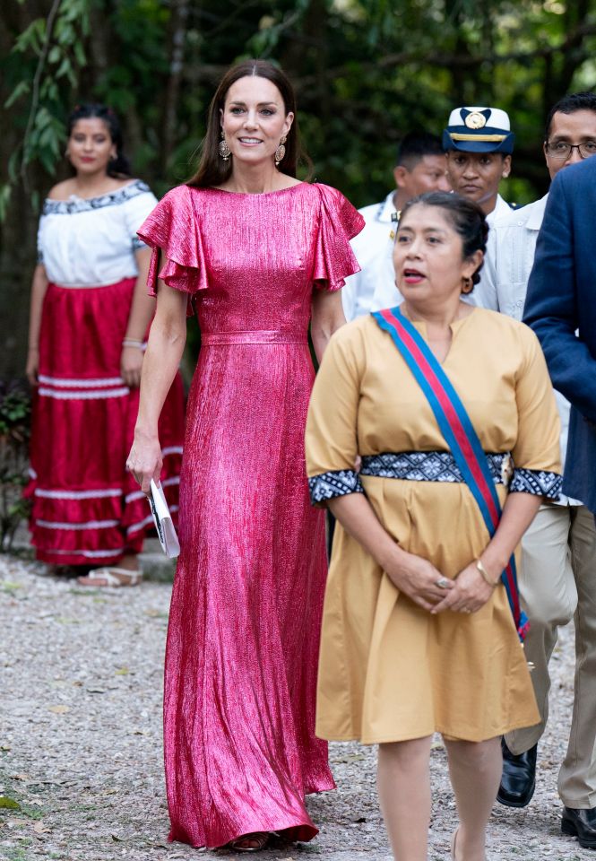 The royal pair stunned guests at a reception at the Mayan ruins at Cahal Pech