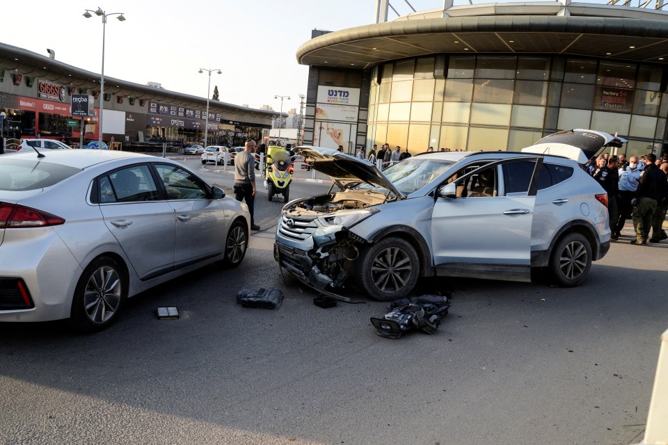 The killer drove his car towards a shopping centre