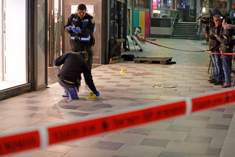 Police at the site of the horror in Beersheba