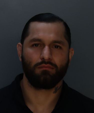 Masvidal pictured in police custody after being arrested and charged