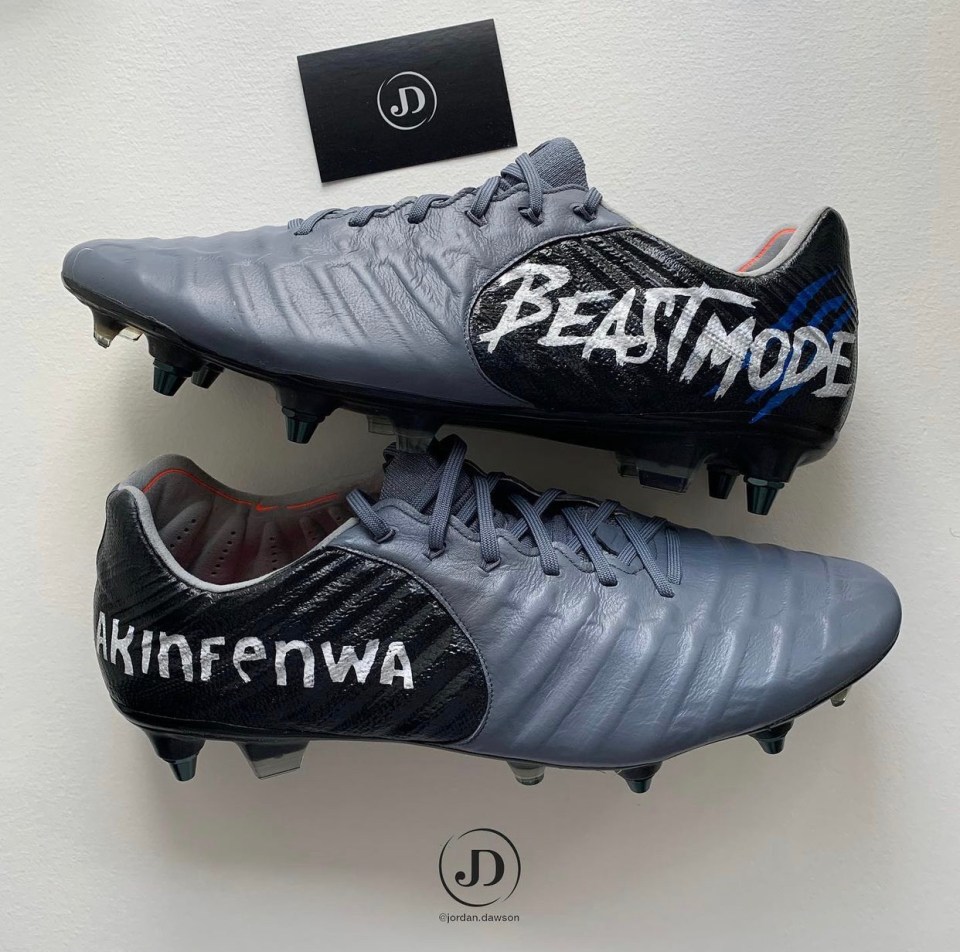 A pair Dawson was commissioned to make by Adebayo Akinfenwa