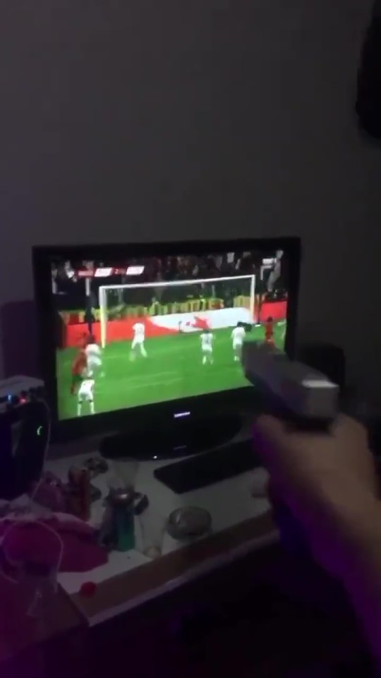 The supporter pointed a gun at the TV as Yilmaz took the penalty