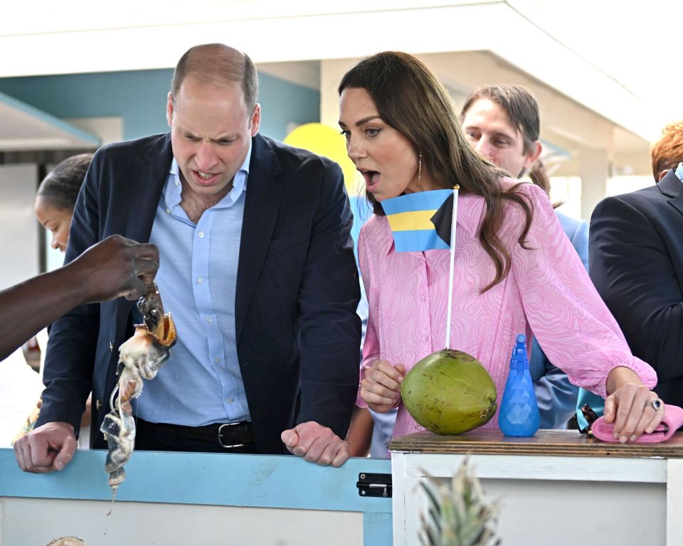 Later on, the couple enjoyed dinner at a fish fry - after a moment of shock as they saw what they'd be eating