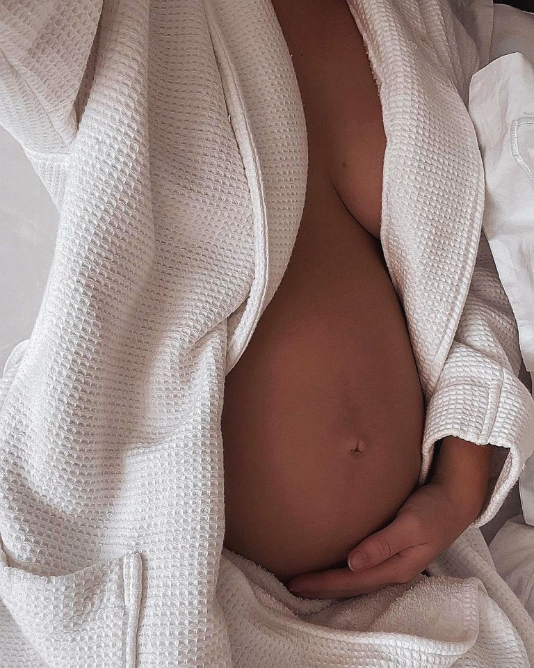 She shared this picture of a baby bump last month - and fans thought it was her