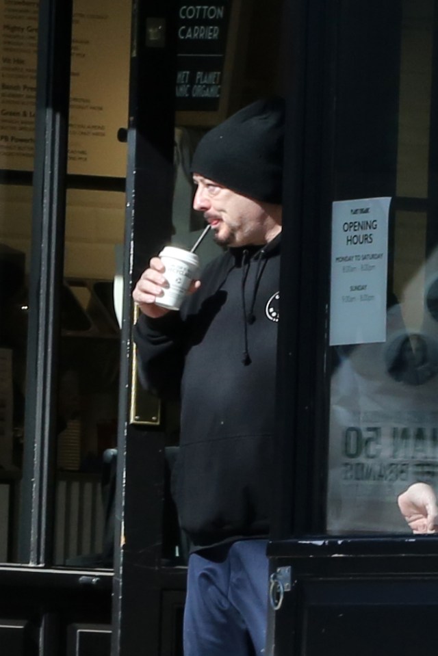 He was spotted slurping on a drink later in the day