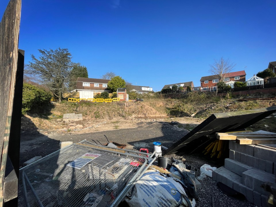 Pictures show the crater left behind by Matib and his barefoot workers