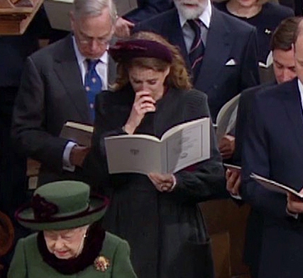 Princess Beatrice appeared emotional during the poignant service today