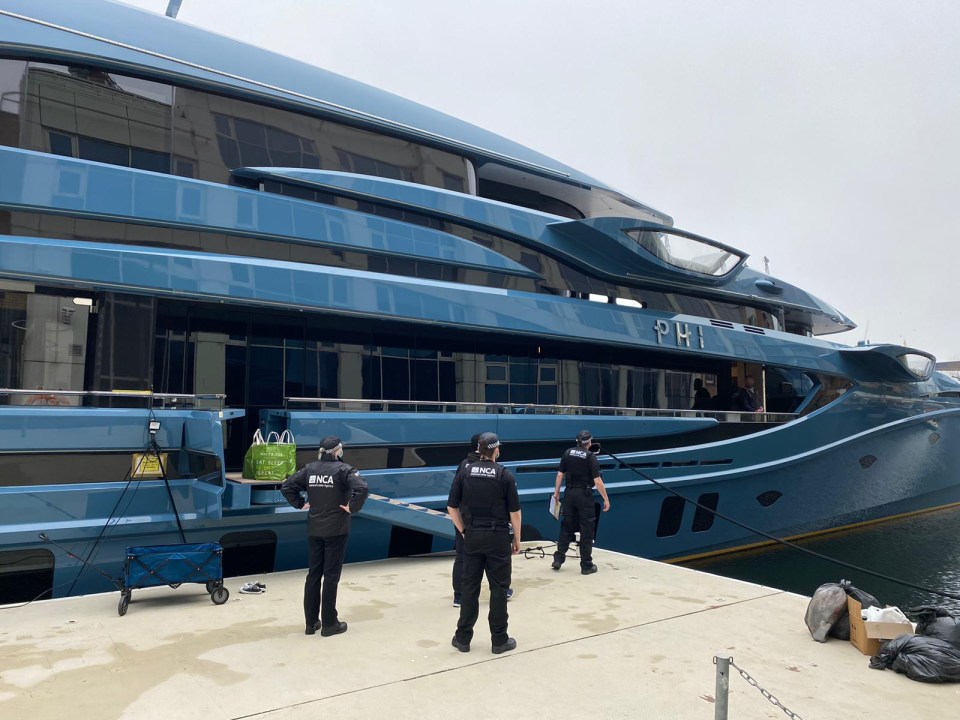 National Crime Agency officers stormed the mega yacht