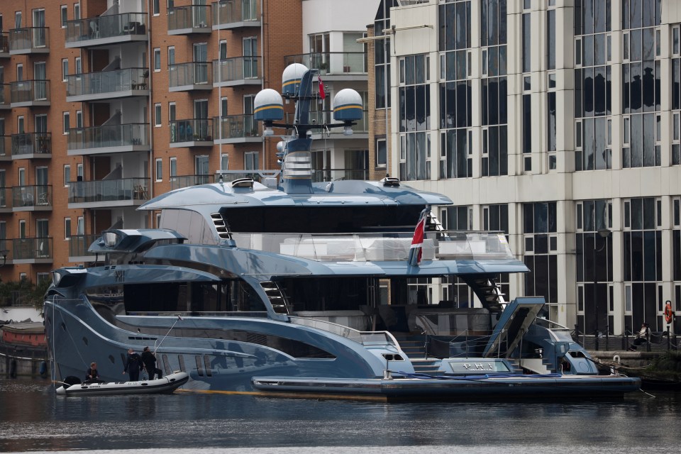 The £38 million yacht had intended to leave London yesterday lunchtime