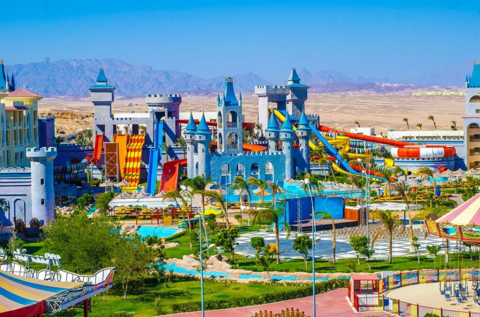 The Aqua Blu Resort is located in Sharm El Sheikh it's home to the Aqua Park City water park, and week-long stays in June cost from £1,321 per stay