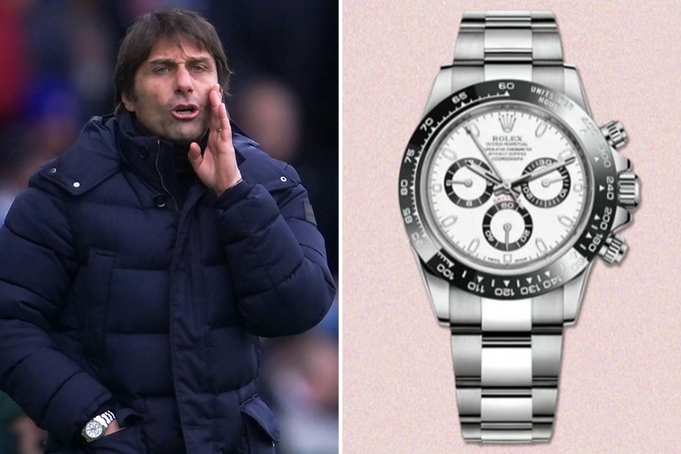 Antonio Conte has gone for a classic Rolex Daytona on the sidelines