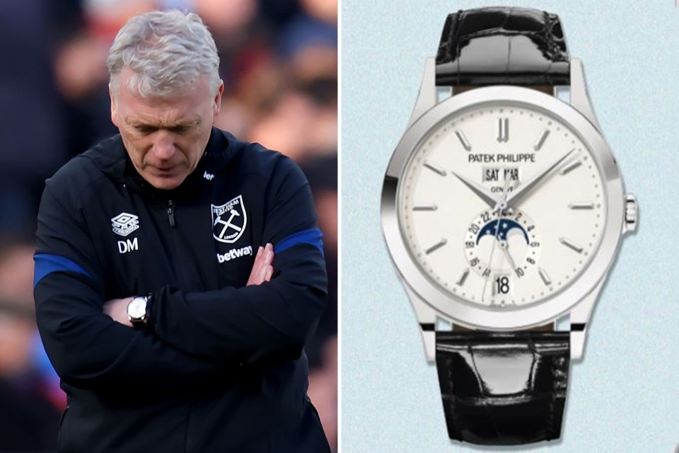 David Moyes' Patek Philippe is the most costliest at £43k