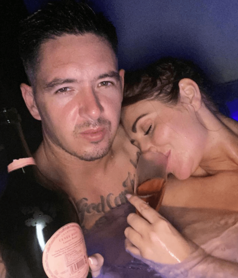 They stripped off in the hot tub last week to celebrate their nine-month anniversary