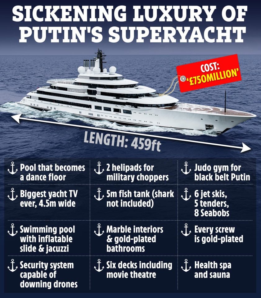 The sickening luxury of Putin's superyacht