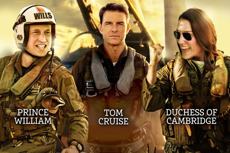 William and Kate were given a world first ­preview of the Top Gun sequel by Tom Cruise