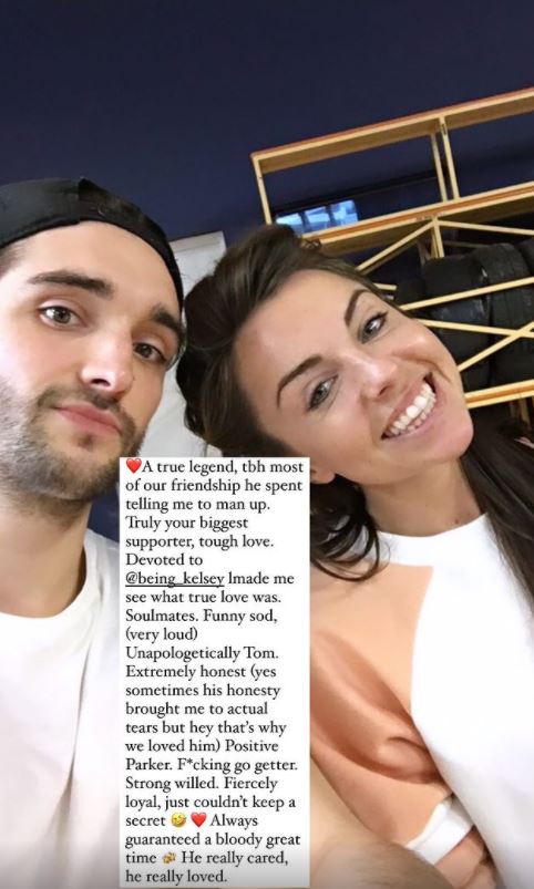 Louisa took to Instagram to pay tribute to her friend Tom