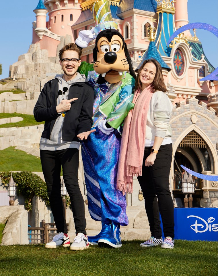 Things got very goofy as they posed with the Disney characters