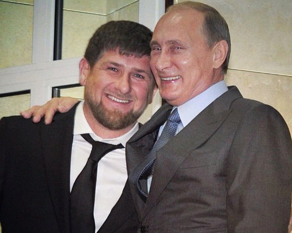 Ramzan Kadyrov and Vladimir Putin pictured cosying up and beaming