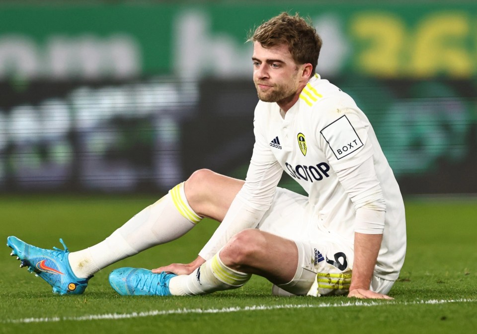 Patrick Bamford went down clutching his ankle before being subbed off after 23 minutes