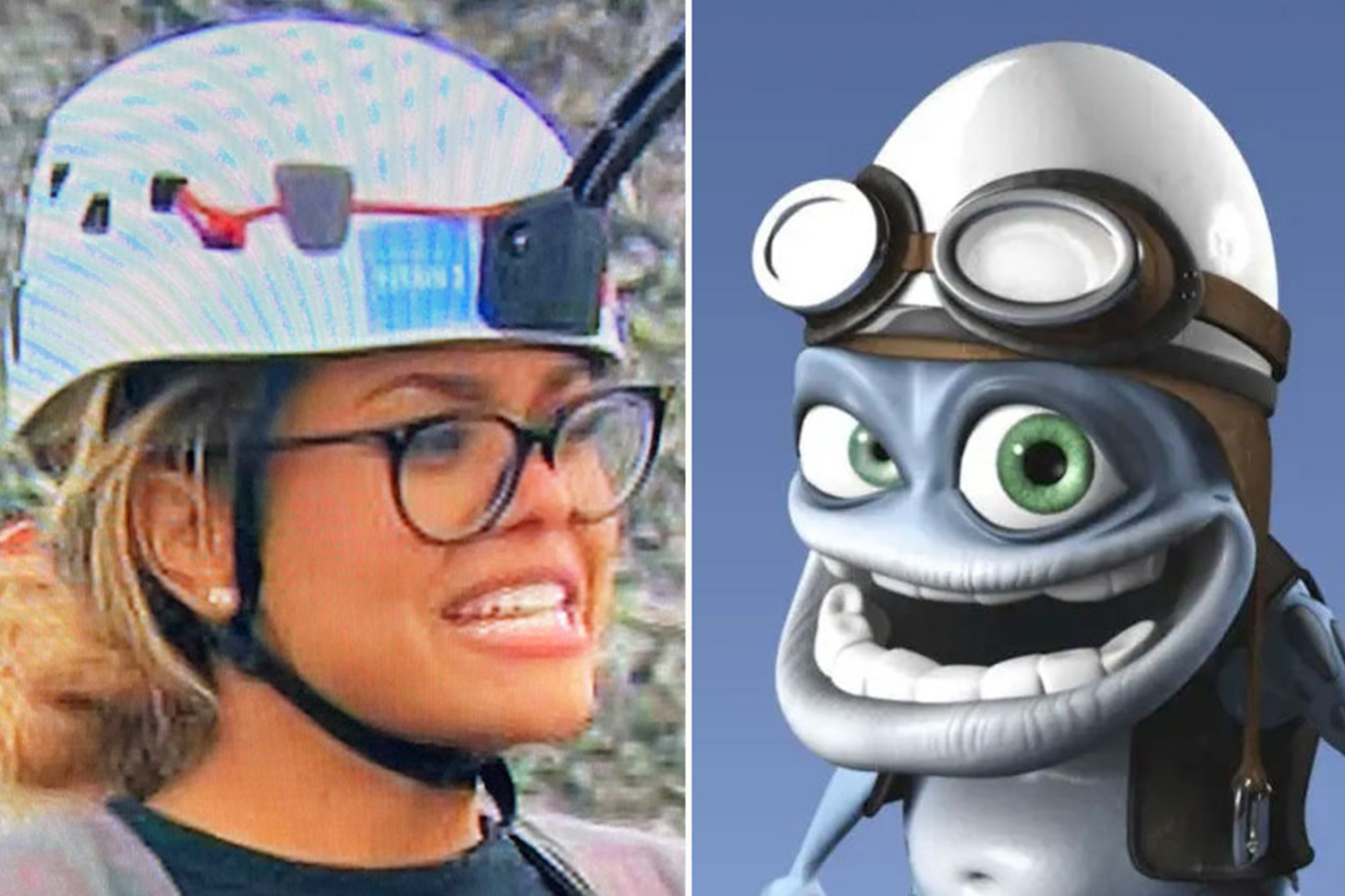 Kathryn Burn, off The Apprentice, left, and The Crazy Frog