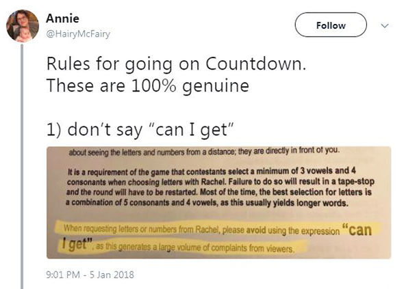 A Twitter user called Annie shared screenshots of the rules about what and what not to say